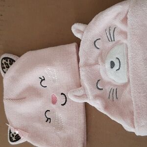 Pink infant hats